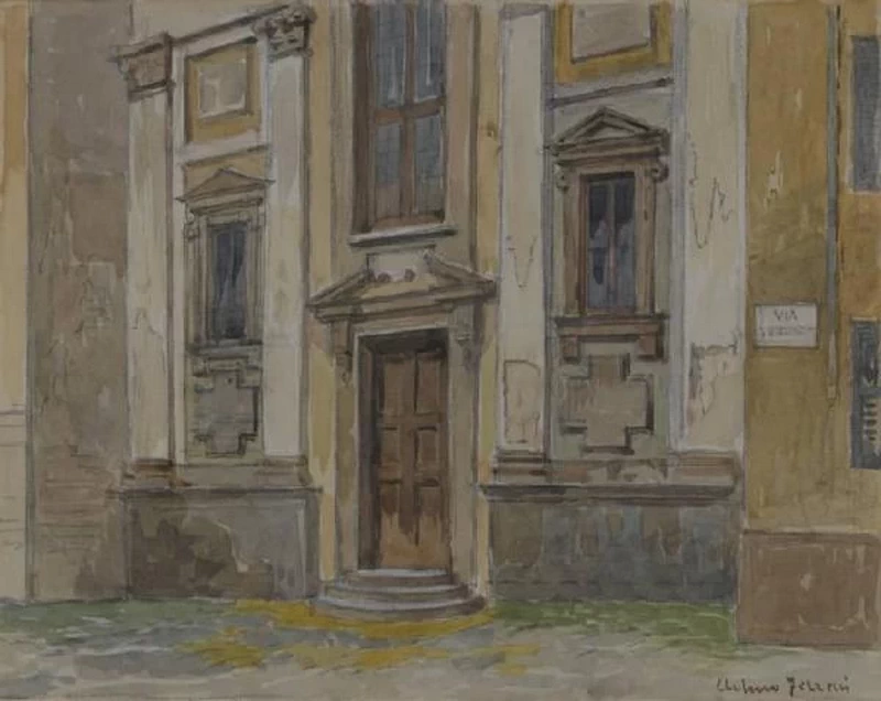 Chiesa e via di S. Vincenzino, 1890 - 1910, Civiche Raccolte Storiche. Museo di Milano